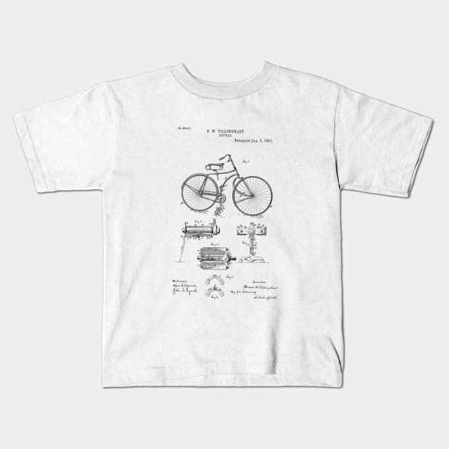 Bicycle Patent Drawing Kids T-Shirt by skstring